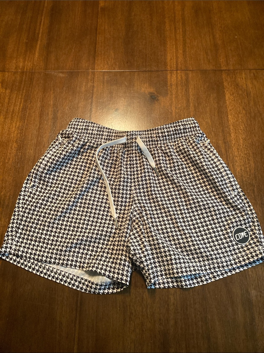 Cove Men’s Black & White Houndstooth Swim Trunks